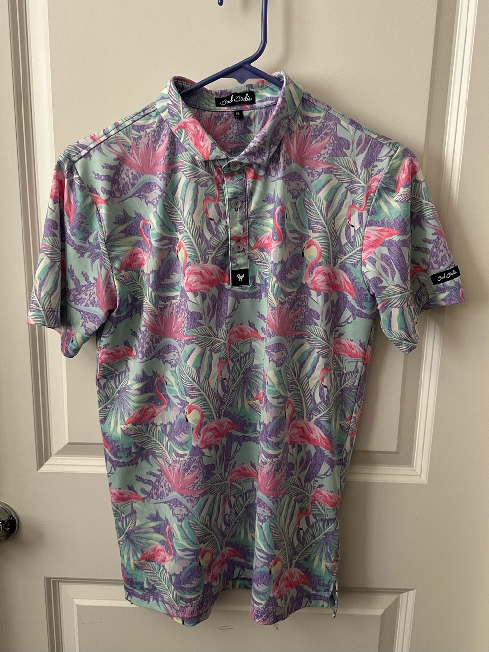 Bad Birdie Unisex Youth Boys UPF 50 Mingos Golf Polo Shirt Sz XL 12-13T
